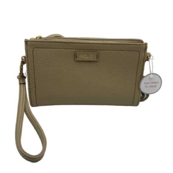 Relic Beige Wristlet crossbody two way back with Strap with checkbook holder - Picture 1 of 6